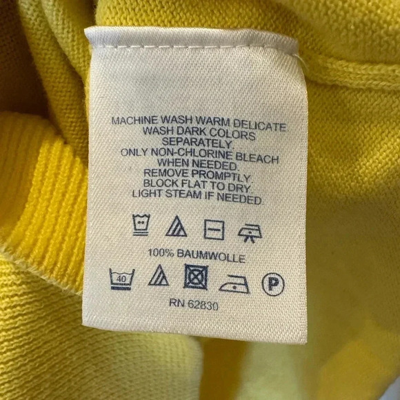 Lands End Women's yellow Crew Neck Sweater size medium petite - Picture 5 of 8